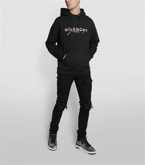 Givenchy Rainbow Signature Hoodie Black Men's 